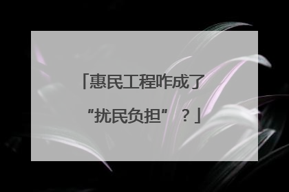惠民工程咋成了“扰民负担”？