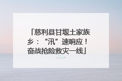 慈利县甘堰土家族乡：“汛”速响应！奋战抢险救灾一线