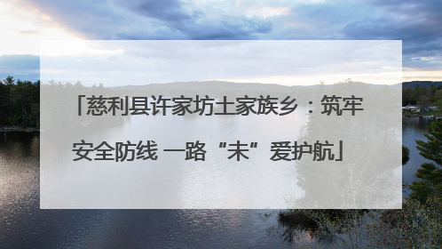 慈利县许家坊土家族乡：筑牢安全防线 一路“未”爱护航