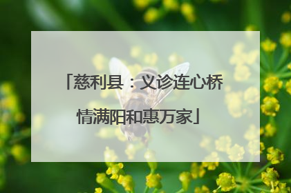 慈利县：义诊连心桥 情满阳和惠万家