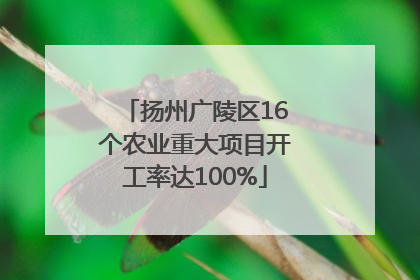 扬州广陵区16个农业重大项目开工率达100%