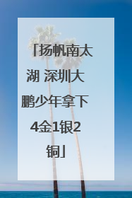扬帆南太湖 深圳大鹏少年拿下4金1银2铜