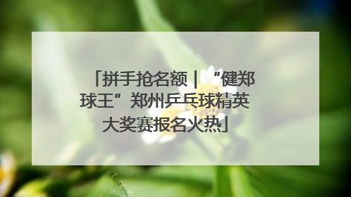 拼手抢名额｜“健郑球王”郑州乒乓球精英大奖赛报名火热