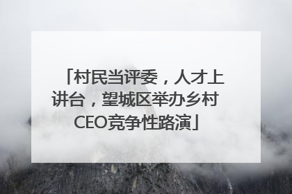 村民当评委，人才上讲台，望城区举办乡村CEO竞争性路演