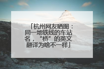 杭州网友晒图：同一地铁线的车站名，“桥”的英文翻译为啥不一样