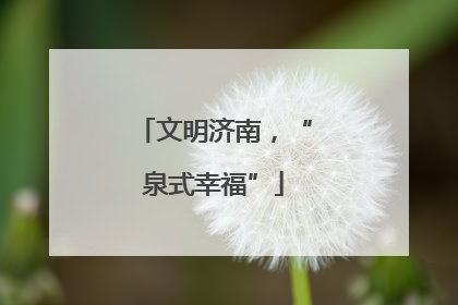 文明济南，“泉式幸福”