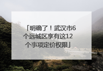 明确了！武汉市6个远城区享有这12个事项定价权限