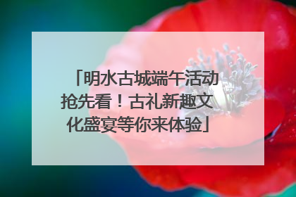 明水古城端午活动抢先看！古礼新趣文化盛宴等你来体验