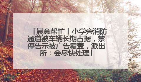 晨意帮忙丨小学旁消防通道被车辆长期占据，禁停告示被广告覆盖，派出所：会尽快处理