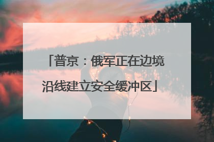 普京：俄军正在边境沿线建立安全缓冲区