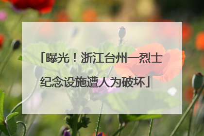 曝光！浙江台州一烈士纪念设施遭人为破坏