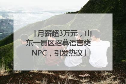 月薪超3万元，山东一景区招募语言类NPC，引发热议