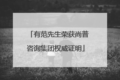 有范先生荣获尚普咨询集团权威证明