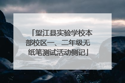 望江县实验学校本部校区一、二年级无纸笔测试活动侧记