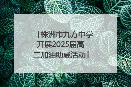 株洲市九方中学开展2025届高三加油助威活动