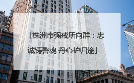 株洲市强戒所向群：忠诚铸警魂 丹心护归途