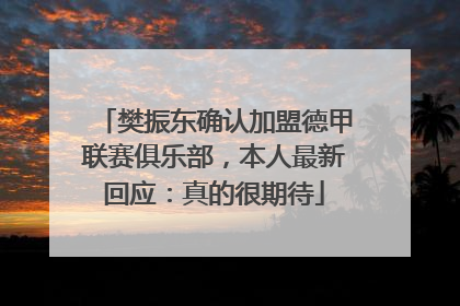 樊振东确认加盟德甲联赛俱乐部，本人最新回应：真的很期待