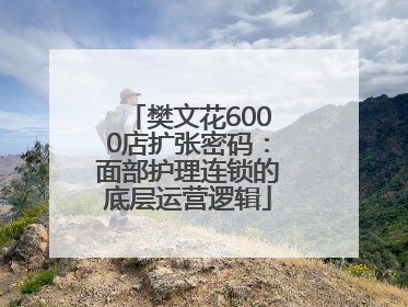 樊文花6000店扩张密码：面部护理连锁的底层运营逻辑