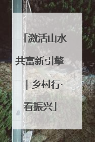 激活山水共富新引擎｜乡村行·看振兴