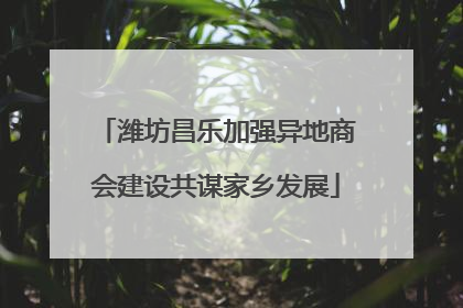潍坊昌乐加强异地商会建设共谋家乡发展
