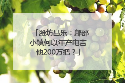 潍坊昌乐：鄌郚小镇何以年产电吉他200万把？