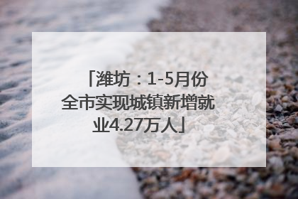 潍坊：1-5月份全市实现城镇新增就业4.27万人