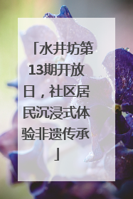 水井坊第13期开放日，社区居民沉浸式体验非遗传承