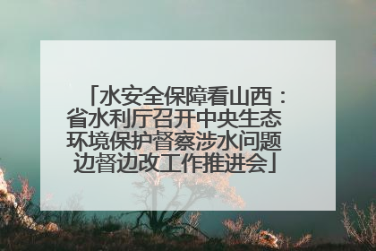 水安全保障看山西：省水利厅召开中央生态环境保护督察涉水问题边督边改工作推进会