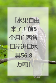 水果自由来了！前5个月广西各口岸进口水果56.8万吨