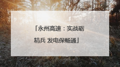 永州高速：实战砺精兵 发电保畅通