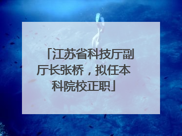 江苏省科技厅副厅长张桥，拟任本科院校正职