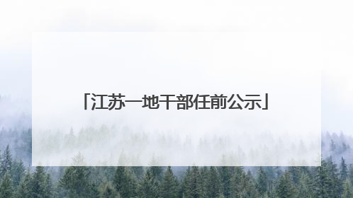 江苏一地干部任前公示