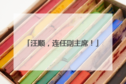 汪顺，连任副主席！