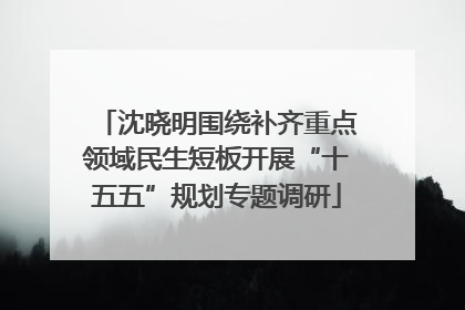 沈晓明围绕补齐重点领域民生短板开展“十五五”规划专题调研