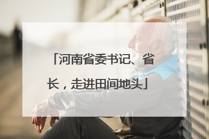 河南省委书记、省长，走进田间地头