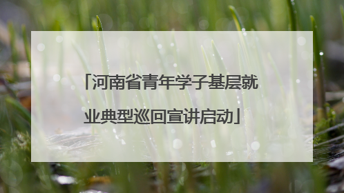 河南省青年学子基层就业典型巡回宣讲启动