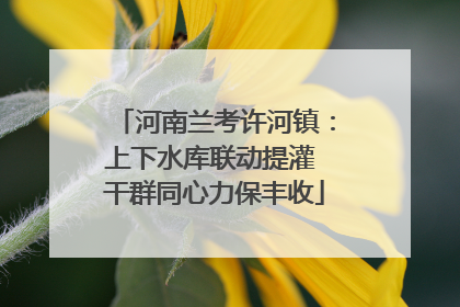 河南兰考许河镇：上下水库联动提灌 干群同心力保丰收