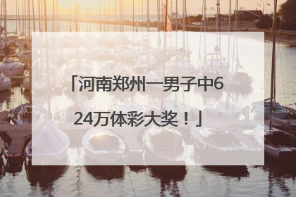 河南郑州一男子中624万体彩大奖！