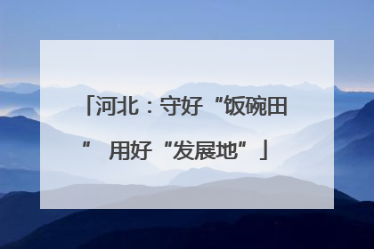 河北：守好“饭碗田” 用好“发展地”