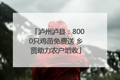 泸州泸县：8000只鸡苗免费送 乡贤助力农户增收