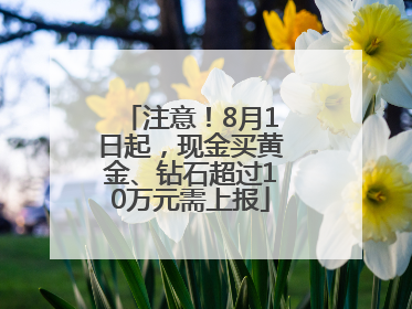 注意！8月1日起，现金买黄金、钻石超过10万元需上报