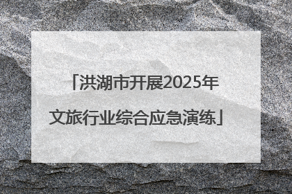 洪湖市开展2025年文旅行业综合应急演练