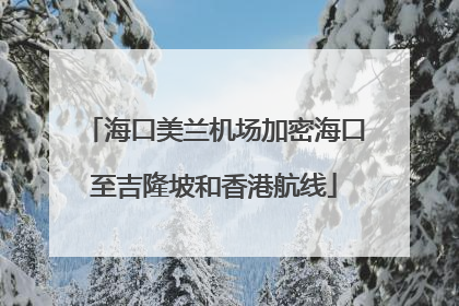 海口美兰机场加密海口至吉隆坡和香港航线