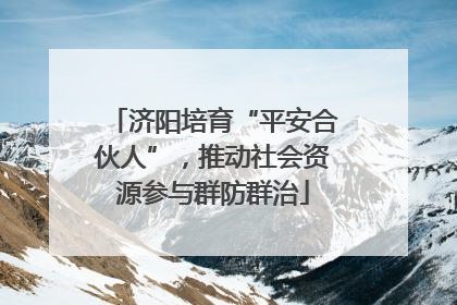 济阳培育“平安合伙人”，推动社会资源参与群防群治