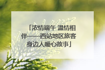 浓情端午 温情相伴——西站地区旅客身边人暖心故事