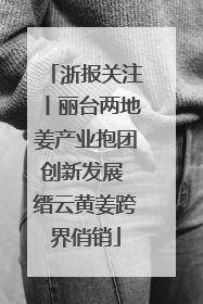 浙报关注丨丽台两地姜产业抱团创新发展 缙云黄姜跨界俏销