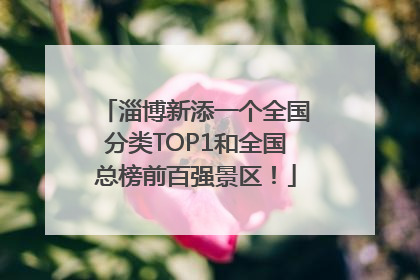 淄博新添一个全国分类TOP1和全国总榜前百强景区！