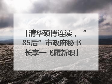 清华硕博连读，“85后”市政府秘书长李一飞履新职