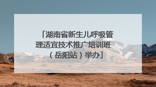 湖南省新生儿呼吸管理适宜技术推广培训班（岳阳站）举办