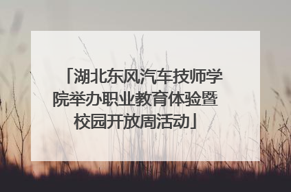 湖北东风汽车技师学院举办职业教育体验暨校园开放周活动